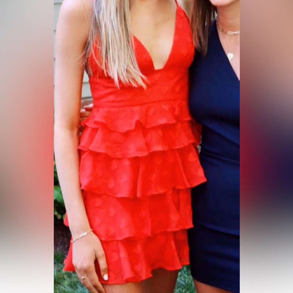 NBD Red Heart Mini Dress